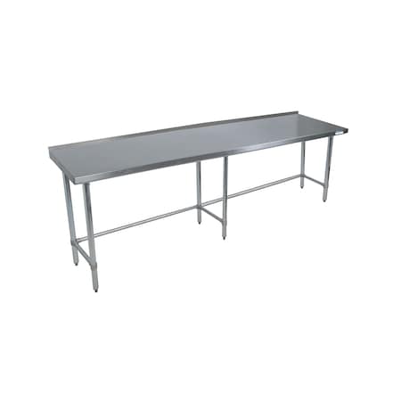 Bk Resources Stainless Steel Work Table, Open Base Plastic Feet 1.5 Riser 84"Wx24"D SVTROB-8424